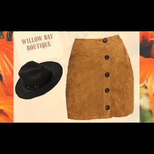 Corduroy Skirt with Buttons